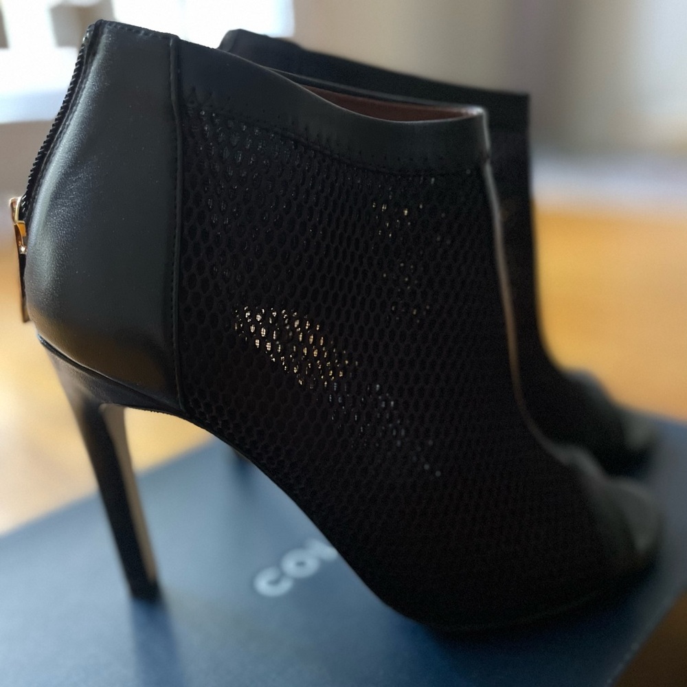 Cole Haan black mesh open toed bootie sandals - Size